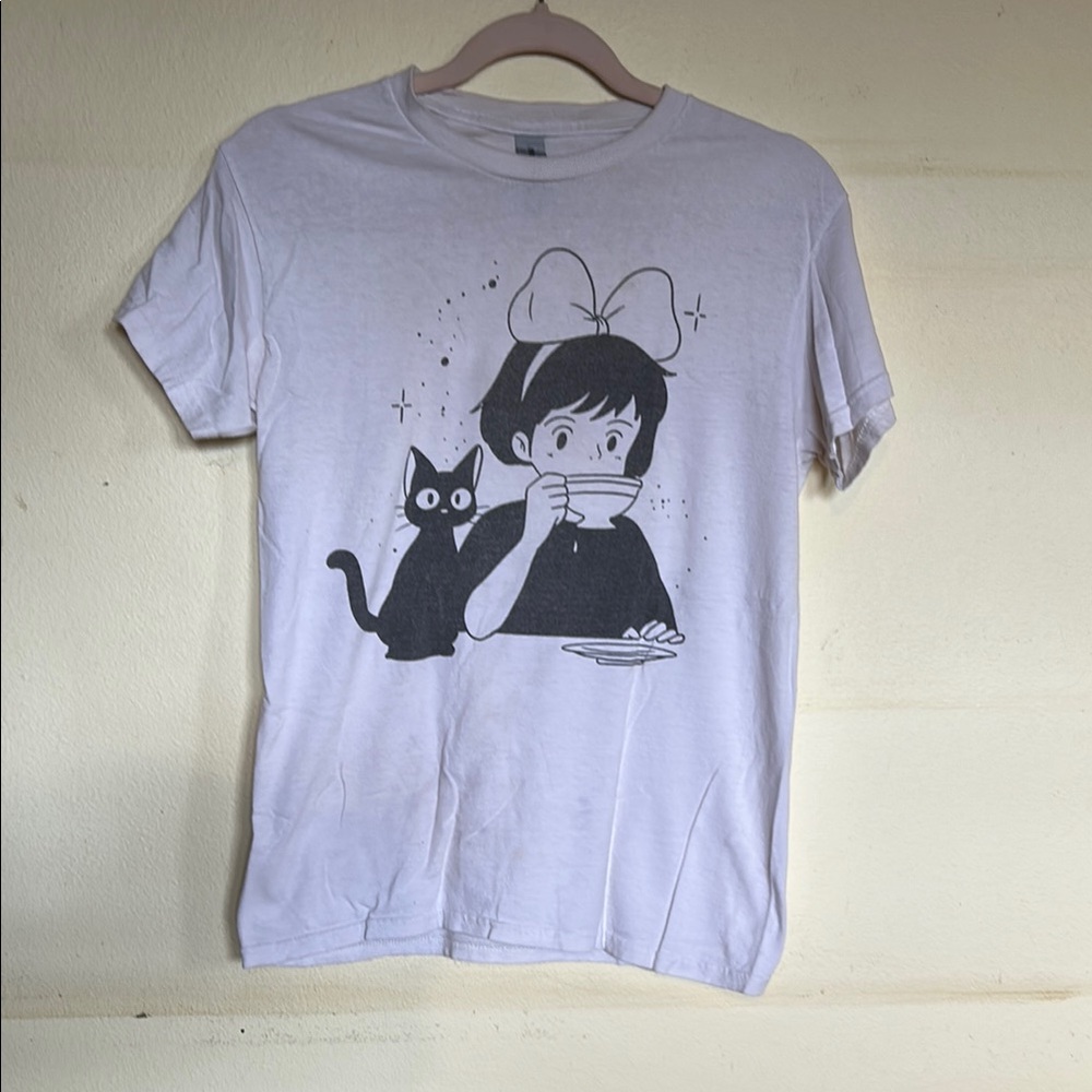 White Kiki & Gigi Studio Ghibli Tea Graphic T-Shirt